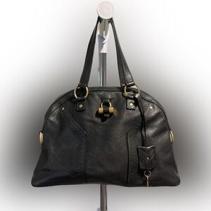 COPY - Yves Saint Laurent Rive Gauche Muse Black Leather Shoulder Bag